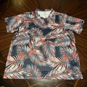 Esabel C Golf Polo‎ Performance Wicking Shirt Palm Print Men's 2XLT